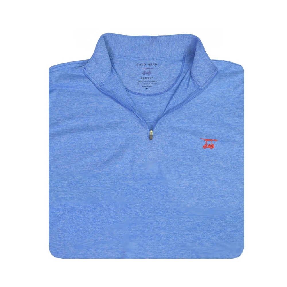 Blue Ocean View Quarter-Zip with Stand-Up Collar